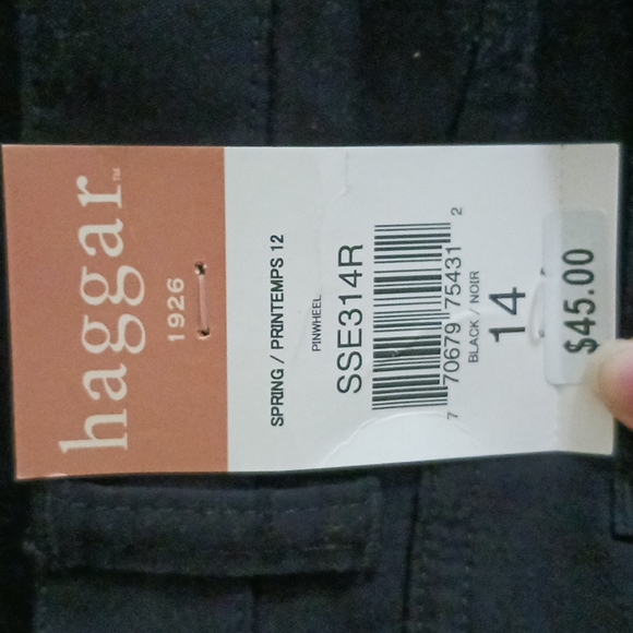 Black Haggar Denim Shorts with studs - Picture 6 of 8